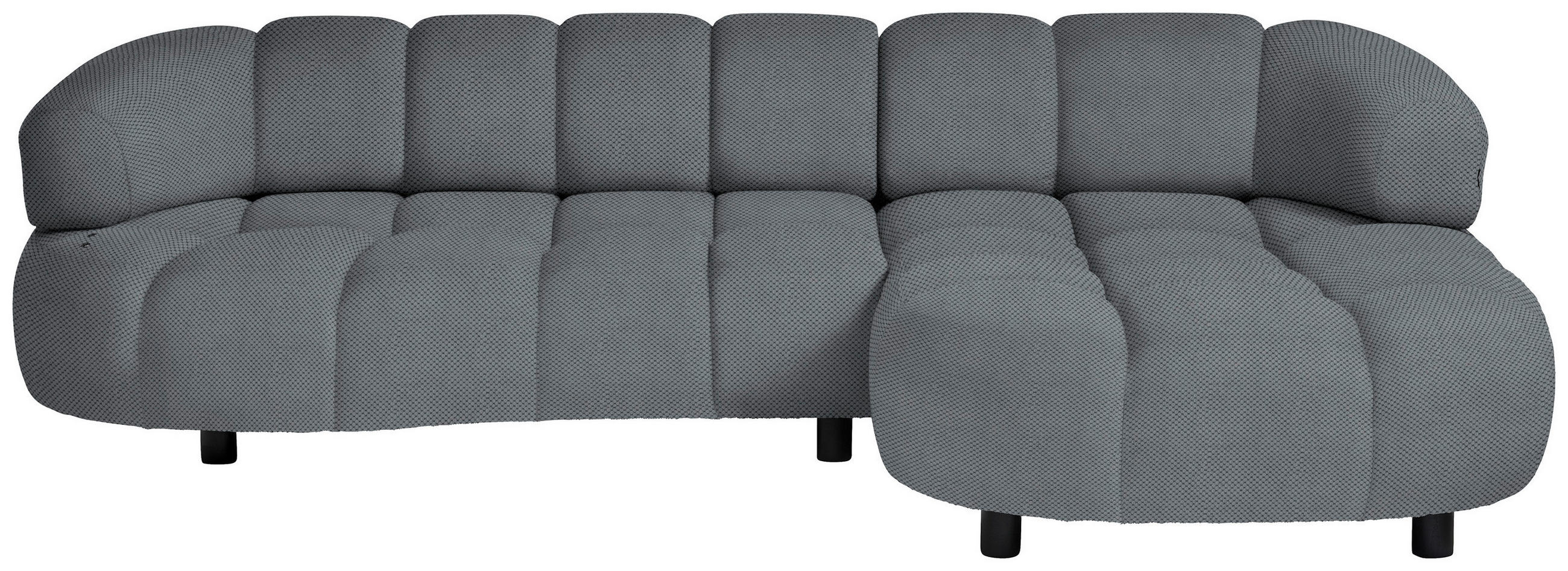 ECKSOFA in Webstoff Grau  284/183 cm  - Schwarz/Grau, Design, Holz/Textil (284/183cm) - Welnova