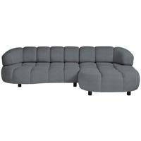 ECKSOFA in Webstoff Grau  284/183 cm  - Schwarz/Grau, Design, Holz/Textil (284/183cm) - Welnova