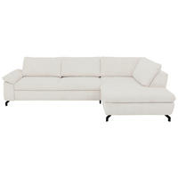 ECKSOFA in Cord, Velours Beige  - Beige/Schwarz, Design, Textil/Metall (291/197cm) - Beldomo Style