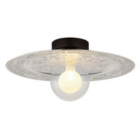 TAKLAMPA RIGA  - klar/opal, Klassisk, metall/glas (33/15cm) - Globo