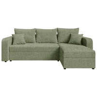 ECKSOFA Olivgrün Cord  - Schwarz/Olivgrün, KONVENTIONELL, Kunststoff/Textil (140/240cm) - Carryhome