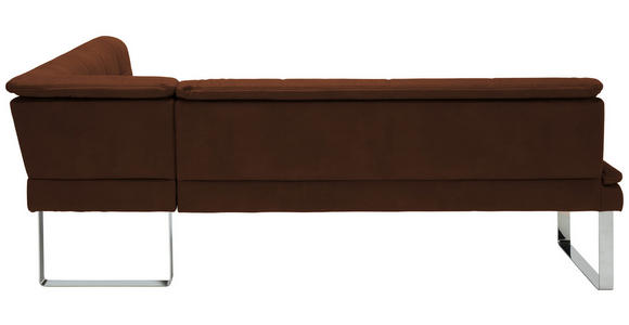 ECKBANK 253/174 cm in Chromfarben, Dunkelbraun - Chromfarben/Dunkelbraun, Design, Textil/Metall (253/174cm) - Novel