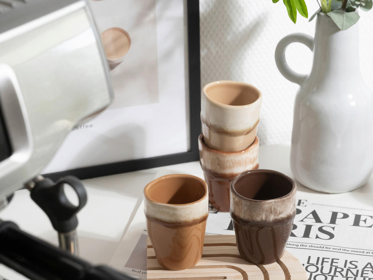 SET MED KOPPAR Squeezy Mocha Mousse 4 delar  - lerfärgad/mocca, Basics, keramik (6/7cm) - Creatable