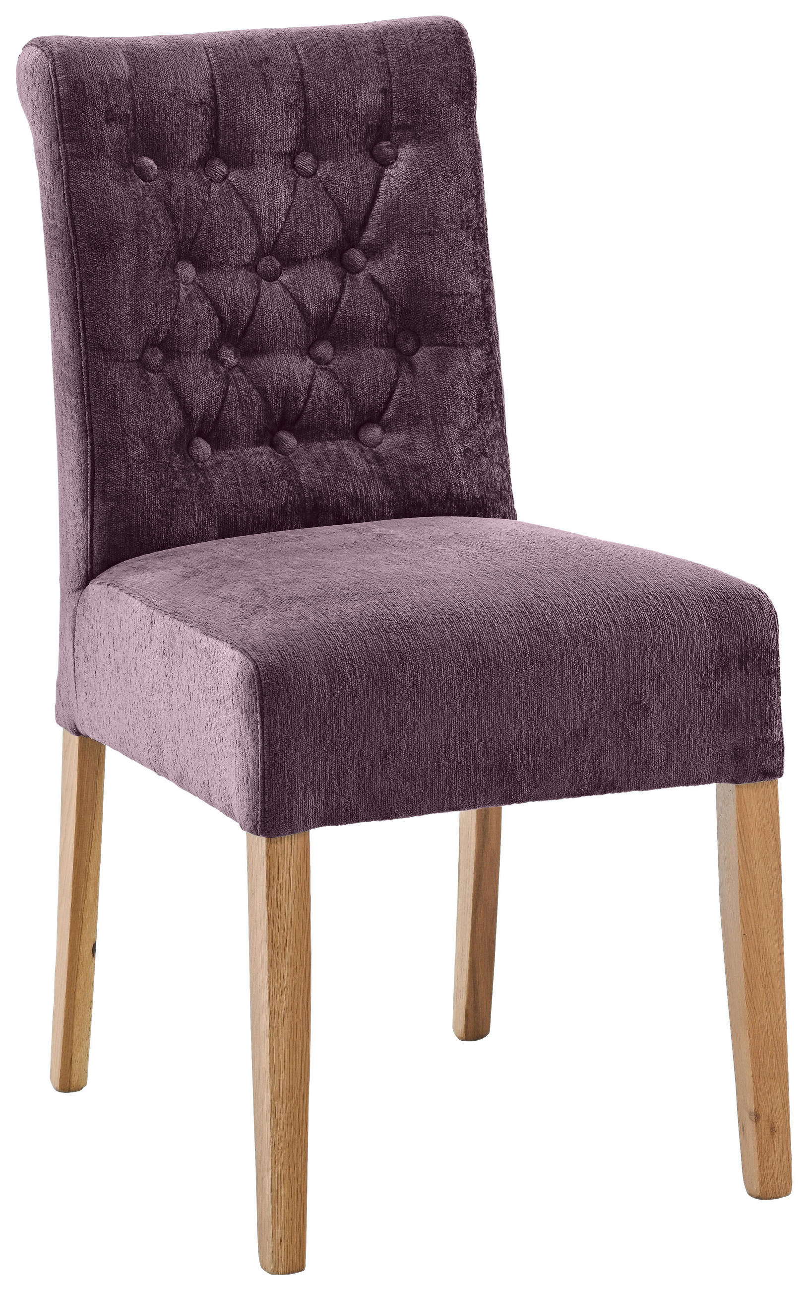 STUHL Chenille Altrosa, Eichefarben Eiche massiv  - Eichefarben/Altrosa, KONVENTIONELL, Holz/Textil (46,5/91/65cm) - Cantus