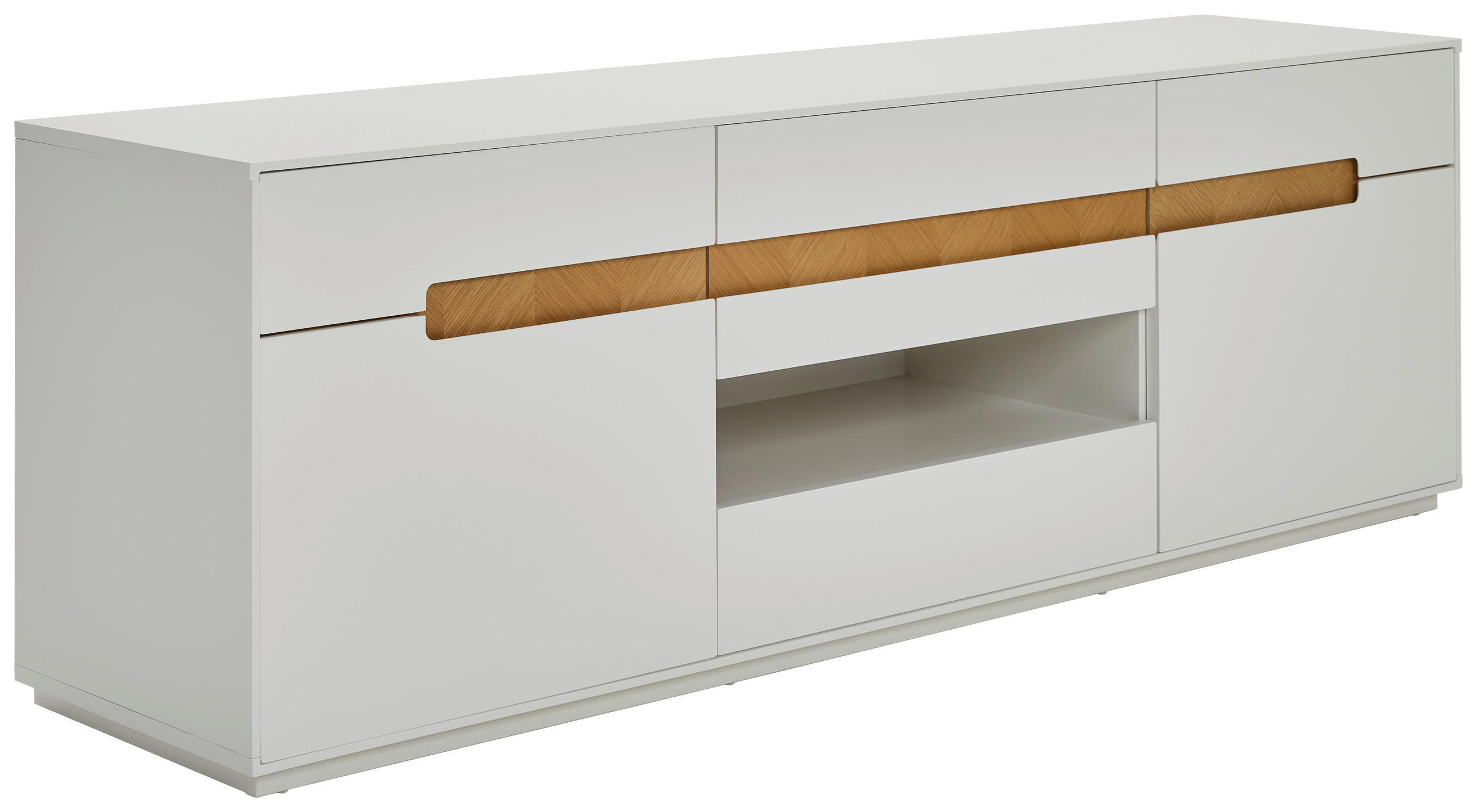 LOWBOARD  in 163/50/40 cm  - Eichefarben/Weiß, Design, Holzwerkstoff (163/50/40cm) - MID.YOU