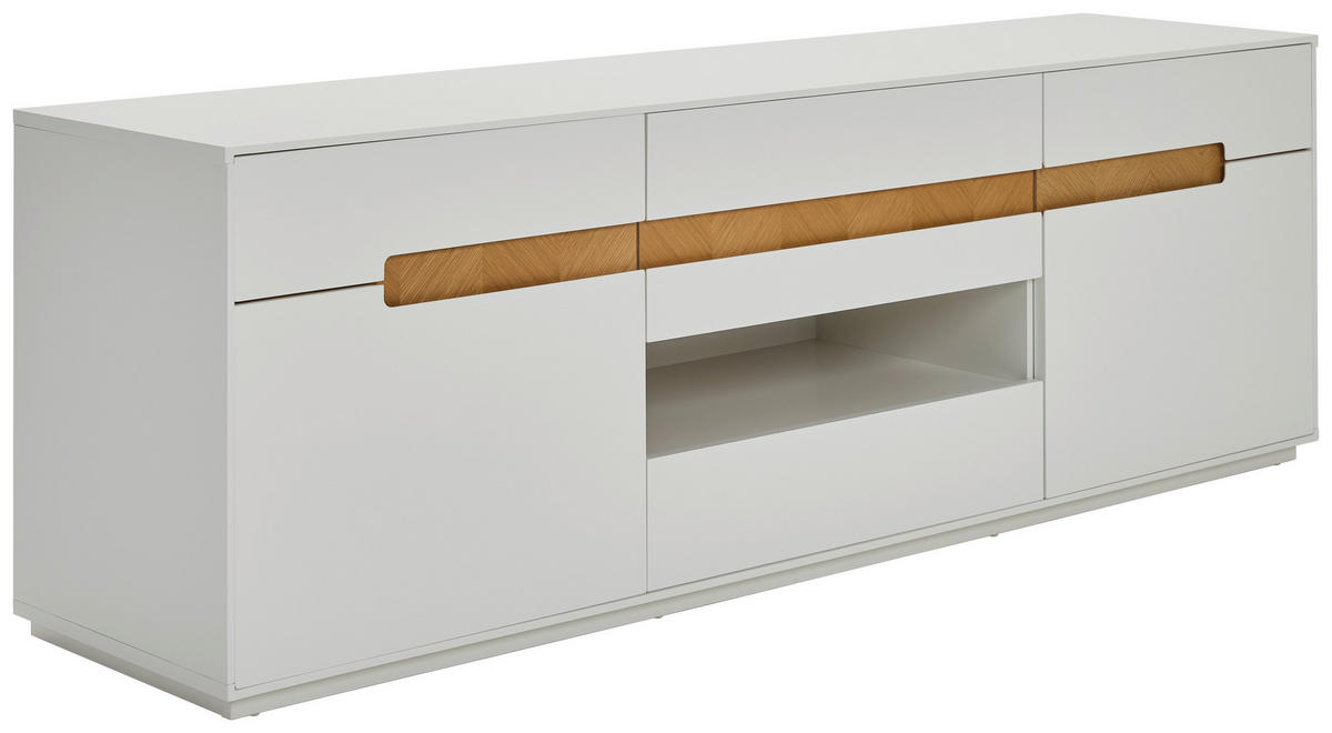 LOWBOARD  in 163/50/40 cm  - Eichefarben/Weiß, Design, Holzwerkstoff (163/50/40cm) - MID.YOU