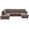 SOFFA i flatväv brun  - kromfärg/brun, Klassisk, metall/textil (200/305/168cm) - Beldomo System