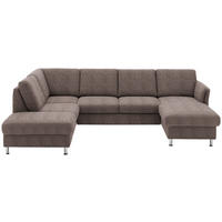 SOFFA i flatväv brun  - kromfärg/brun, Klassisk, metall/textil (200/305/168cm) - Beldomo System
