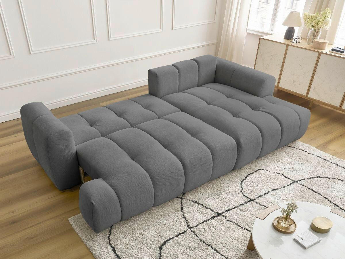 ECKSCHLAFSOFA FUJI Leinenoptik Dunkelgrau  inkl.  - Dunkelgrau/Schwarz, MODERN, Kunststoff/Textil (292/160cm)