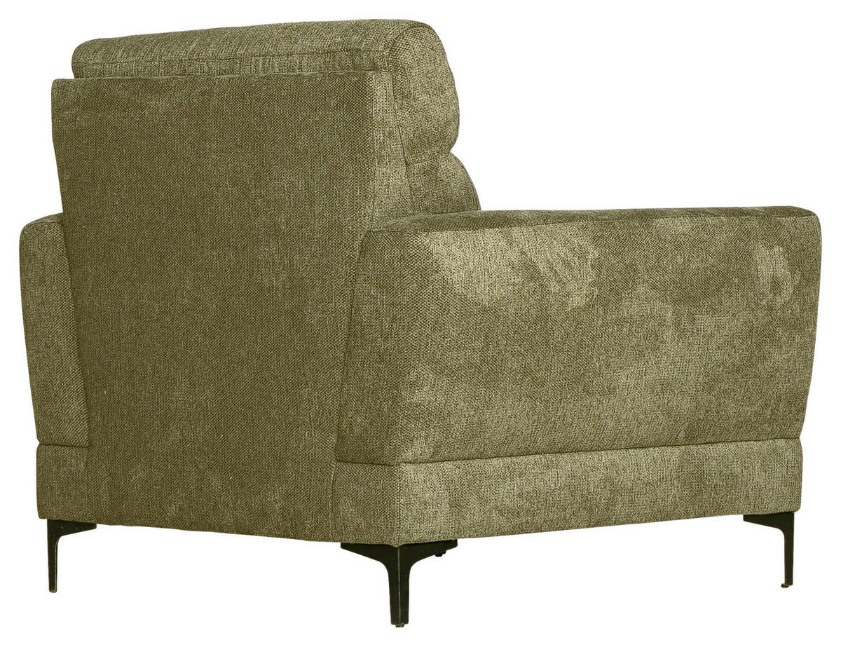 FÅTÖLJ i trä, metall, textil olivgrön  - olivgrön/svart, Klassisk, metall/trä (105/98/101cm) - Johann Jakob