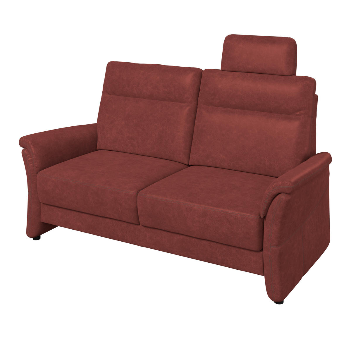 2,5-SITZER Mikrofaser Rotbraun  - Rotbraun/Schwarz, Konventionell, Kunststoff/Textil (170/99/91cm) - Elegando