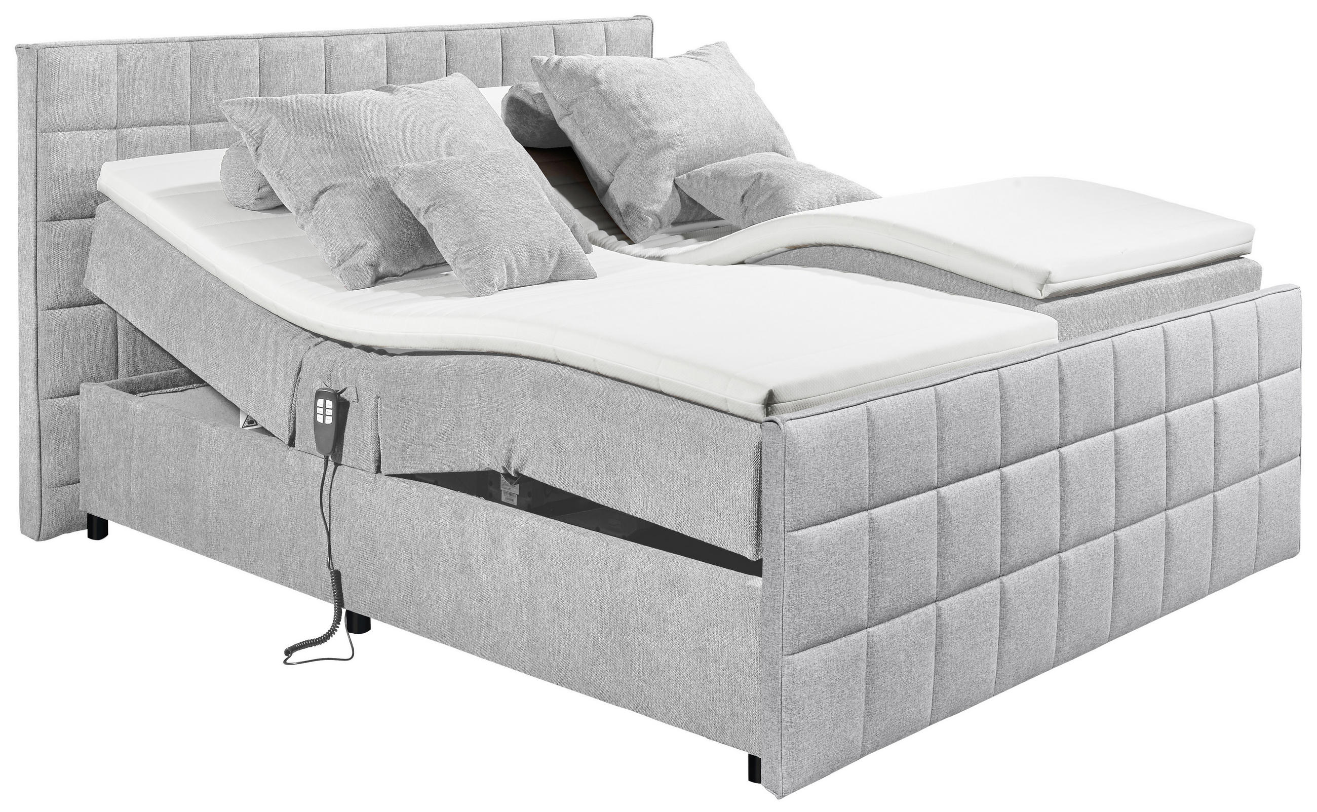 BOXSPRING KREVET 180/200 cm svetlosiva - svetlosiva, Dizajnerski, tekstil/pločasti materijal (180/200cm) - Esposa