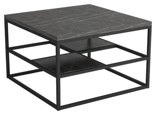 SOFFBORD i metall, trämaterial 70/70/45 cm  - svart, Trend, metall/trämaterial (70/70/45cm) - Stylife