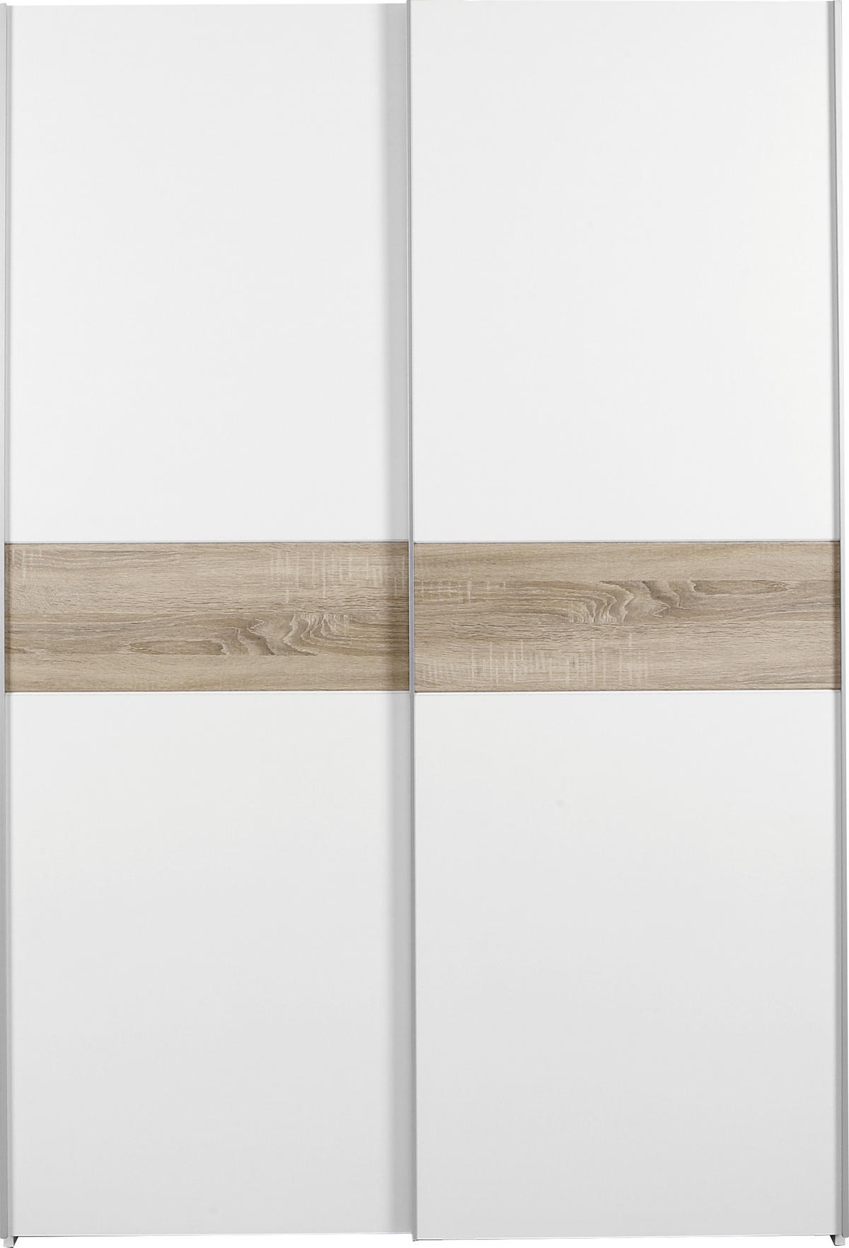 ORMAR - VISEĆA KLIZNA VRATA bela, sonoma hrast  125/195/58 cm  - sonoma hrast/boja aluminijuma, Osnovno, metal/pločasti materijal (125/195/58cm) - Ti'me