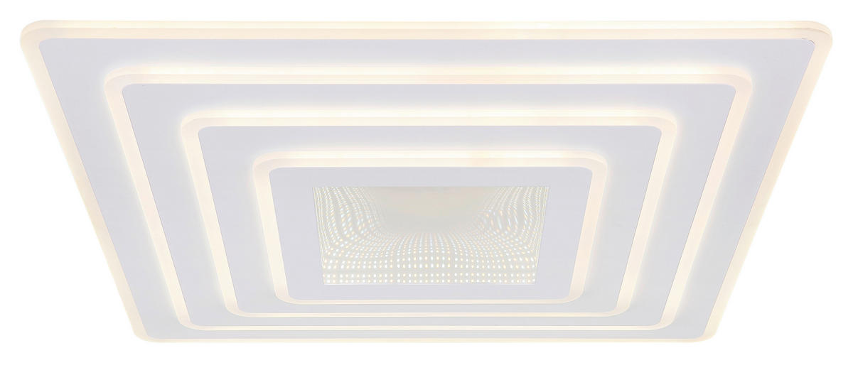 LED-DECKENLEUCHTE 60 W    70/70/6,7 cm  - Weiss/Opal, Design, Kunststoff/Metall (70/70/6,7cm) - Globo
