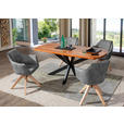 ARMLEHNSTUHL  in Lederlook  - Eichefarben/Grau, Design, Holz/Textil (62/84/56cm) - Landscape
