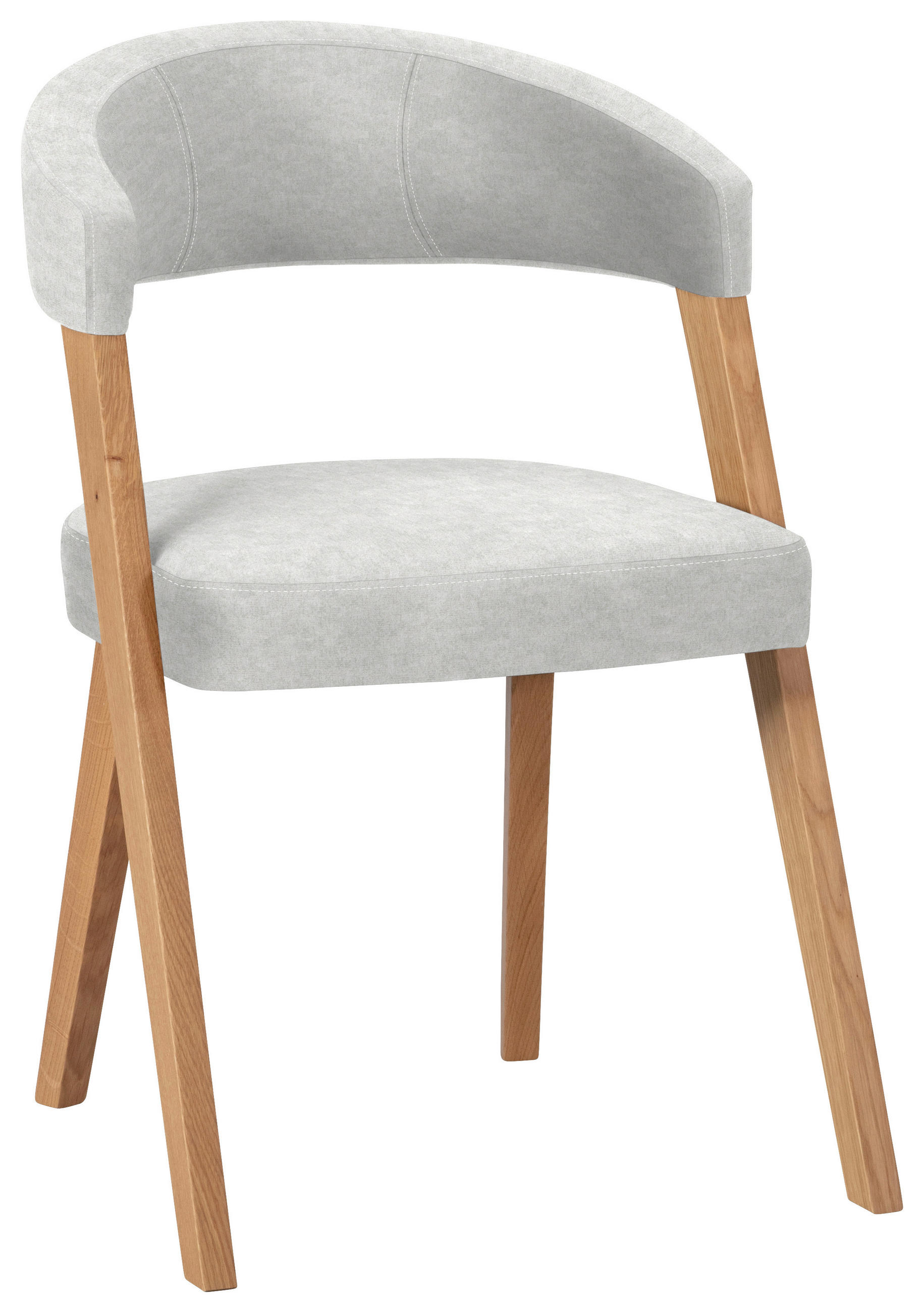 STUHL in Holz, Textil Creme, Wildeiche  - Wildeiche/Eichefarben, MODERN, Holz/Textil (56/81/66cm) - Venda