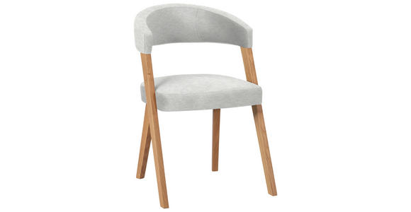 STUHL in Holz, Textil Creme, Wildeiche - Wildeiche/Eichefarben, MODERN, Holz/Textil (56/81/66cm) - Venda