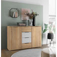 SIDEBOARD  in 135/89/40 cm  - Eichefarben/Schwarz, KONVENTIONELL, Holzwerkstoff/Kunststoff (135/89/40cm) - Carryhome