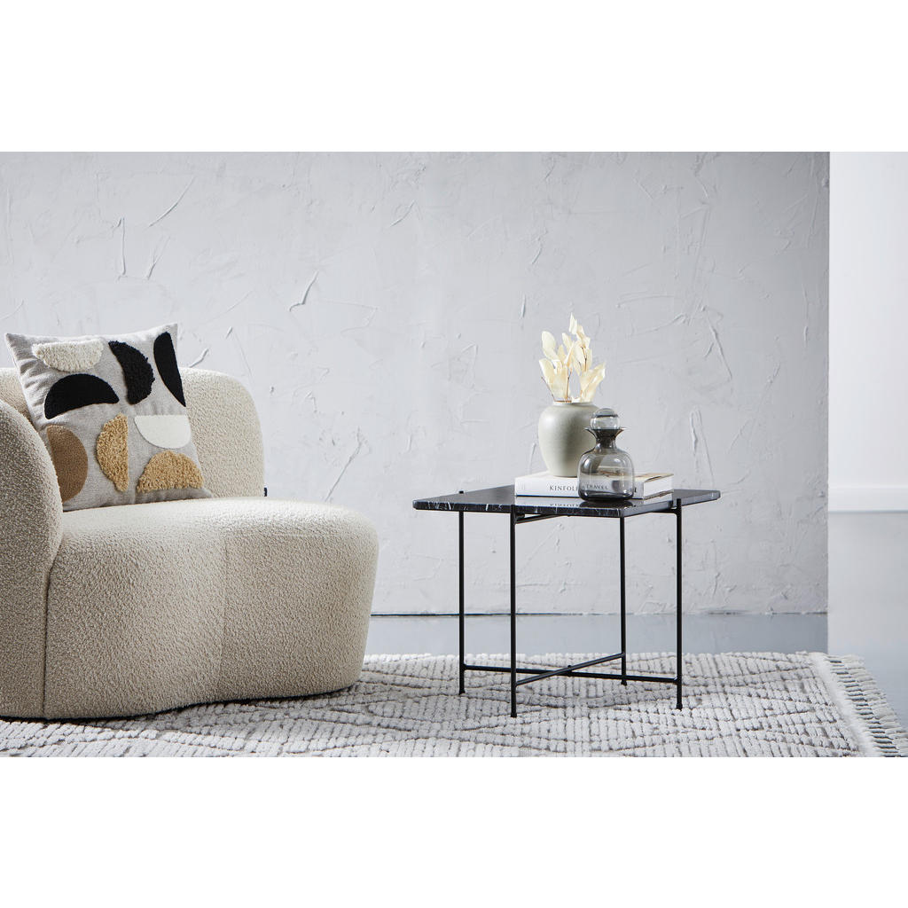 Thumbnail - Livetastic Couchtisch, Schwarz, Metall, Stein, quadratisch, Sternfuß, 50x45x50 cm, klappbar, Wohnzimmer, Wohnzimmertisch...