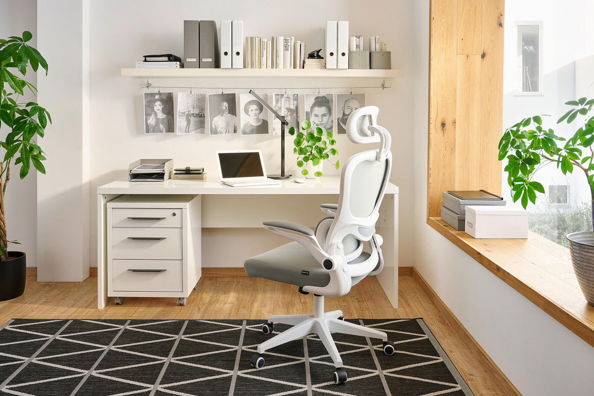 PÍSACÍ STÔL, biela s vysokým leskom, 180/69/75 cm - biela s vysokým leskom, Design, kompozitné drevo (180/69/75cm) - Xora