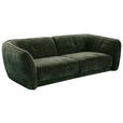 BIGSOFA Chenille Olivgrün  - Schwarz/Olivgrün, KONVENTIONELL, Kunststoff/Textil (290/86/121cm) - Cantus