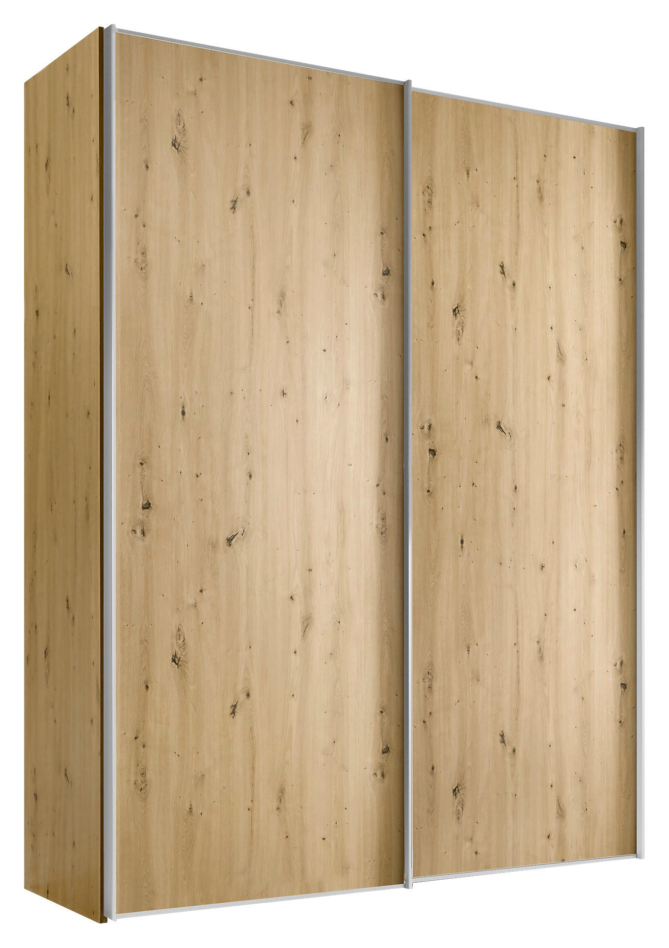 SCHWEBETÜRENSCHRANK in Eiche Artisan  - Alufarben/Eiche Artisan, Design, Holzwerkstoff/Metall (225/222/68cm) - Moderano