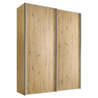 SCHWEBETÜRENSCHRANK in Eiche Artisan  - Alufarben/Eiche Artisan, Design, Holzwerkstoff/Metall (225/222/68cm) - Moderano