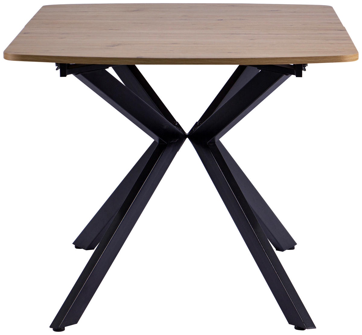 ESSTISCH Eiche Artisan rechteckig  ausziehbar  - Schwarz/Eiche Artisan, KONVENTIONELL, Holzwerkstoff/Metall (160-200/75/90cm) - MID.YOU