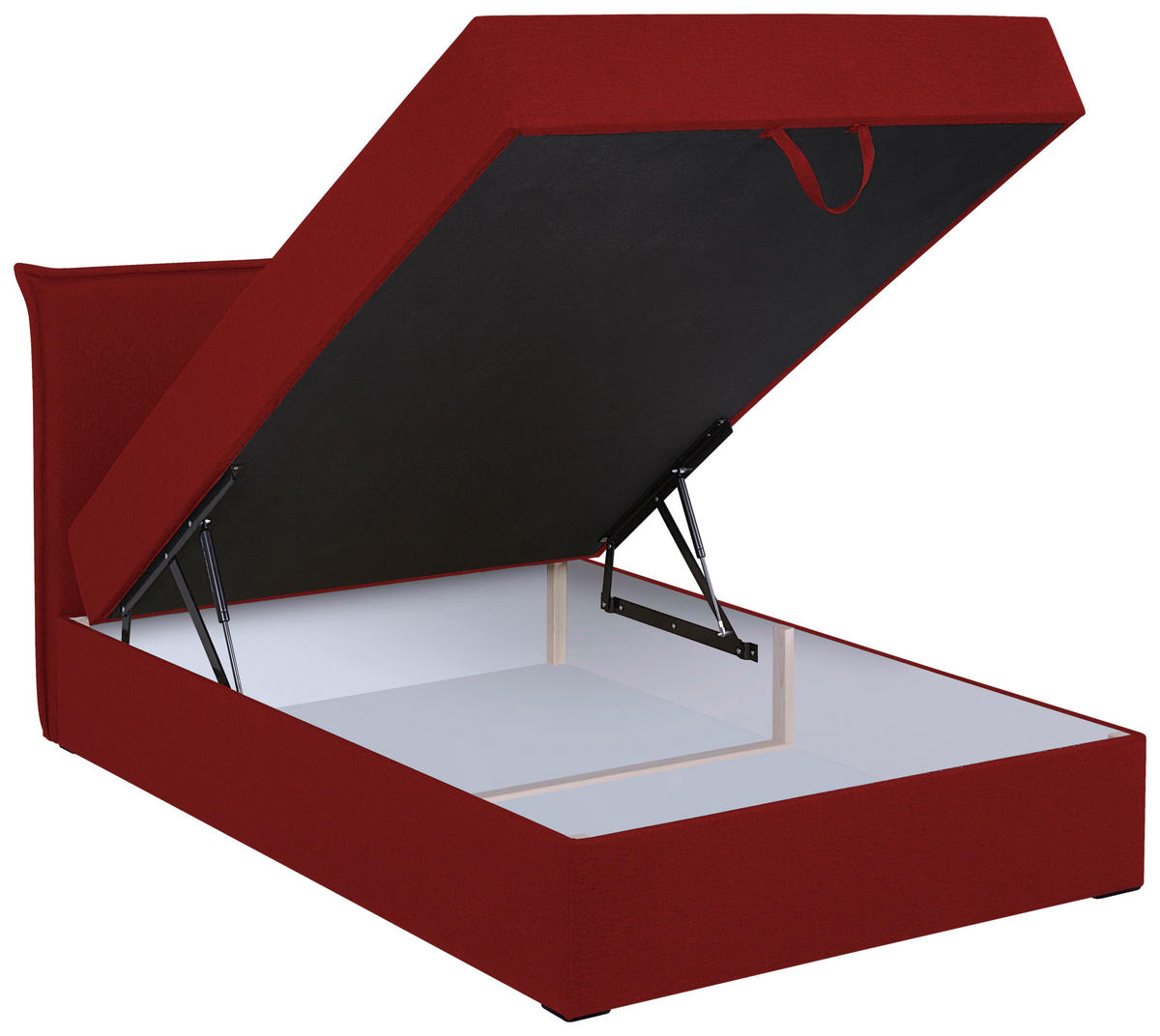 BOXBETT 120/200 cm,  in Rot, H3 = fest  - Rot/Schwarz, MODERN, Kunststoff/Textil (120/200cm) - MID.YOU