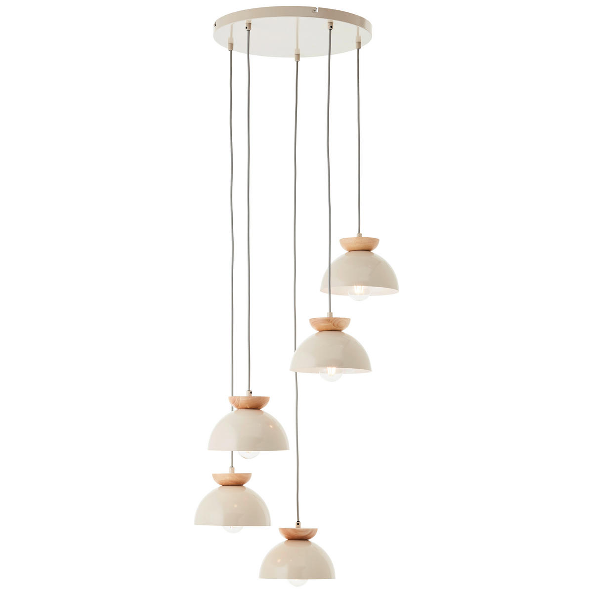 HÄNGELEUCHTE  45/150 cm   - Beige/Naturfarben, Basics, Holz/Metall (45/150cm) - Brilliant