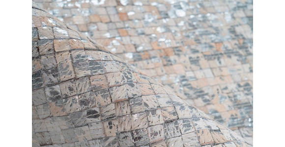 FLACHWEBETEPPICH 120/170 cm Silberfarben, Weiß  - Silberfarben/Weiß, Basics, Leder/Textil (120/170cm) - Novel