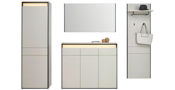 SCHUHSCHRANK  in 130/106/38 cm  - Kaschmir/Schwarz, KONVENTIONELL, Holzwerkstoff (130/106/38cm) - Voleo