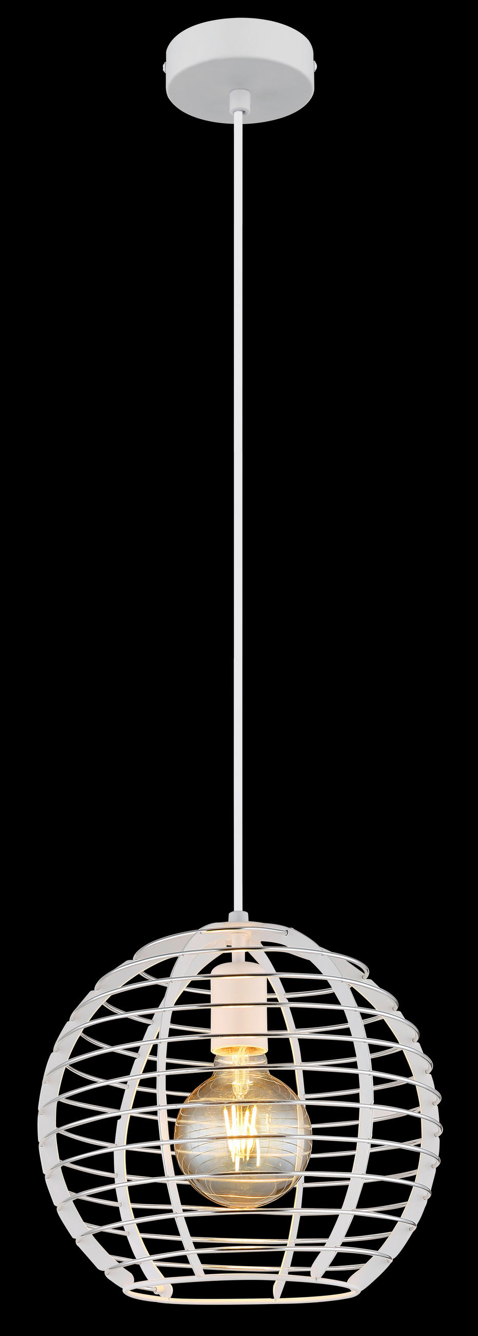 ZÁVĚSNÉ SVÍTIDLO, 28/120 cm  - bílá/barvy chromu, Basics, kov/plast (28/120cm) - Globo