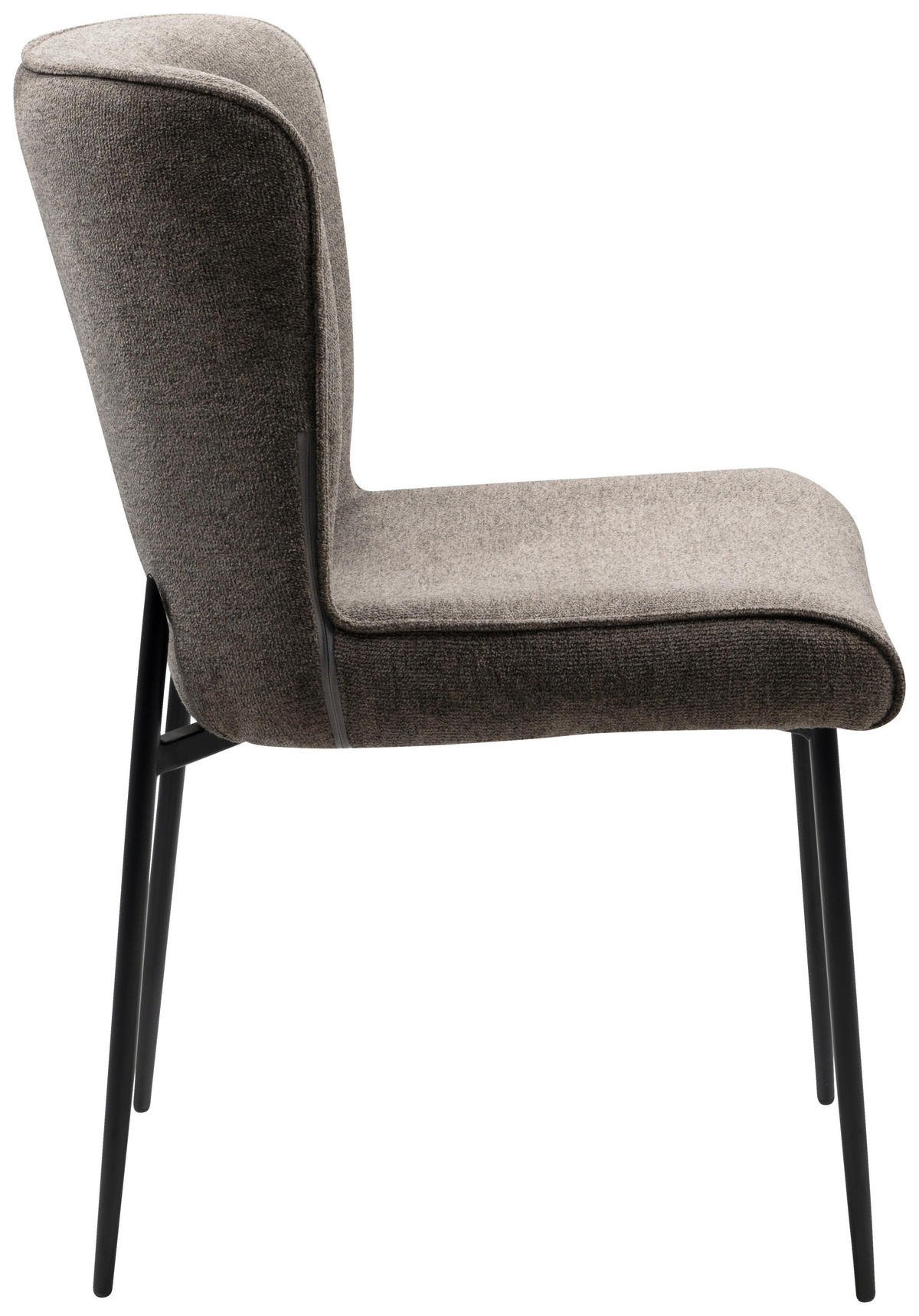 STUHL  in Stahl Mikrofaser Metall, Textil  - Schwarz/Grau, MODERN, Textil/Metall (49/83,5/59,5cm) - MID.YOU