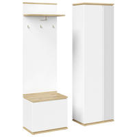 GARDEROBE 3-teilig  in 120/201/38 cm  - Weiß/Eiche Artisan, KONVENTIONELL, Holzwerkstoff (120/201/38cm) - Xora