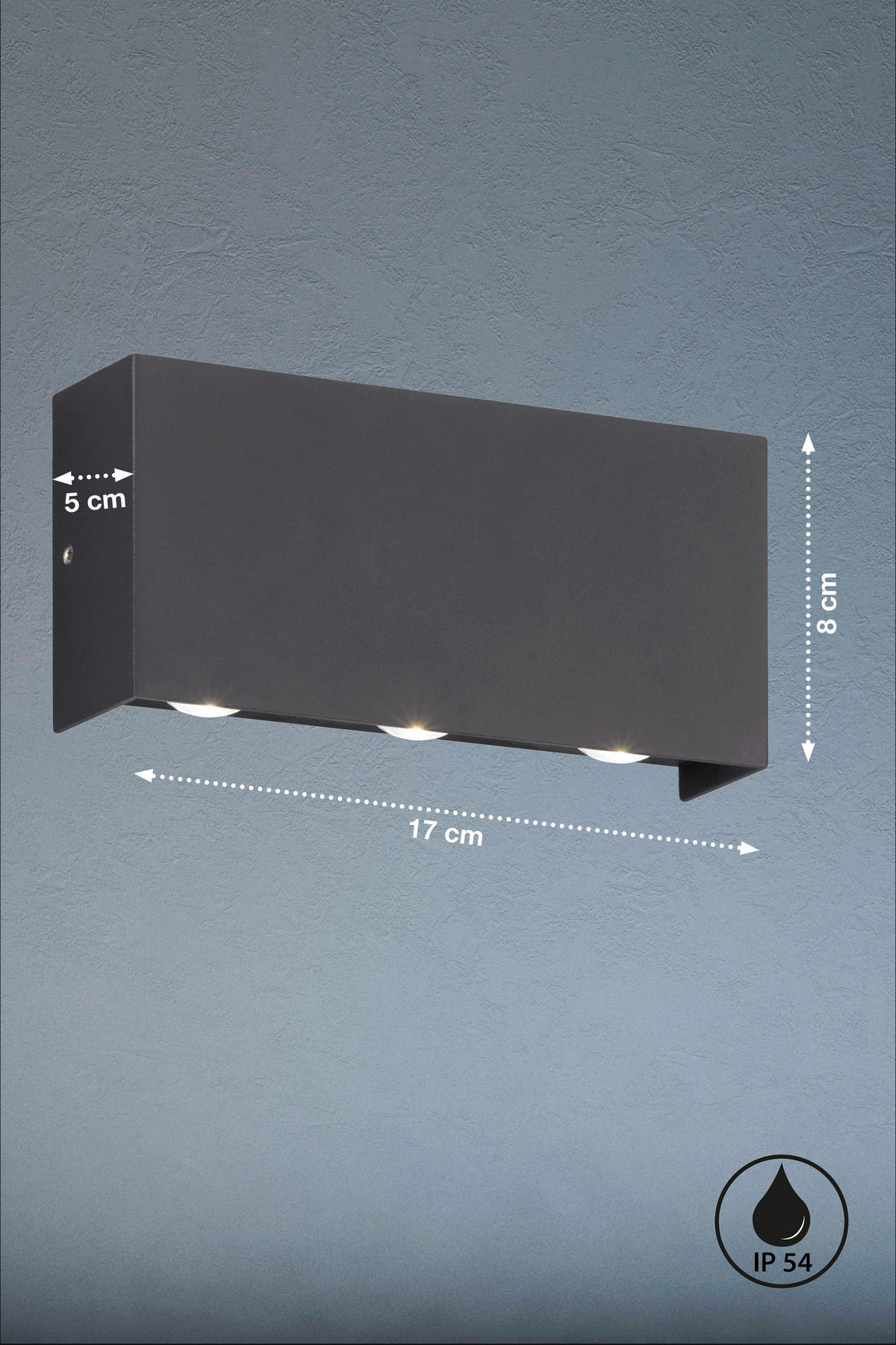 AUßENWANDLEUCHTE 8/17 cm   - Schwarz, KONVENTIONELL, Glas/Metall (8/17cm) - Fischer & Honsel