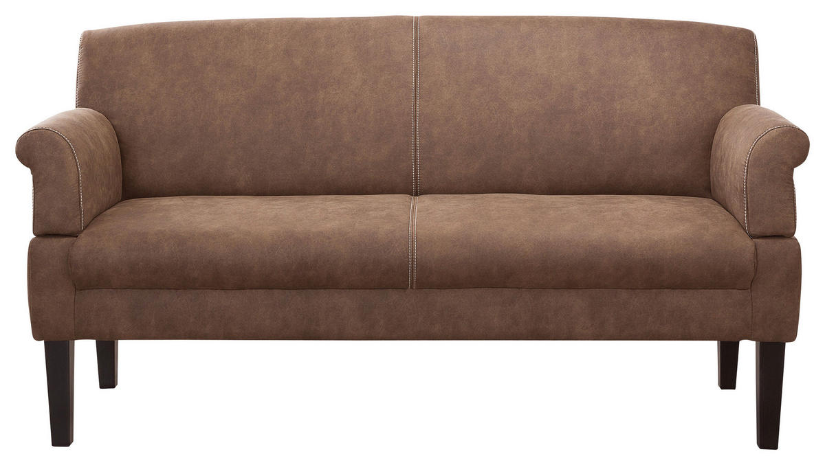 3-SITZER-SOFA in Mikrofaser Braun  - Beige/Schwarz, Konventionell, Holz/Textil (182/97/78cm) - Sit & More