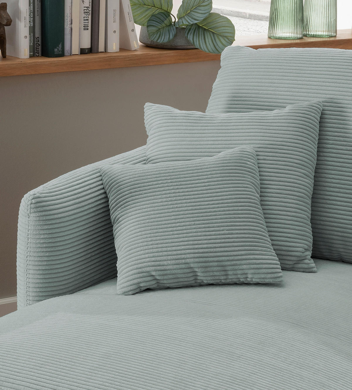 XXL-SESSEL Cord Hellblau    - Schwarz/Hellblau, Design, Textil/Metall (112/95/158cm) - Livetastic