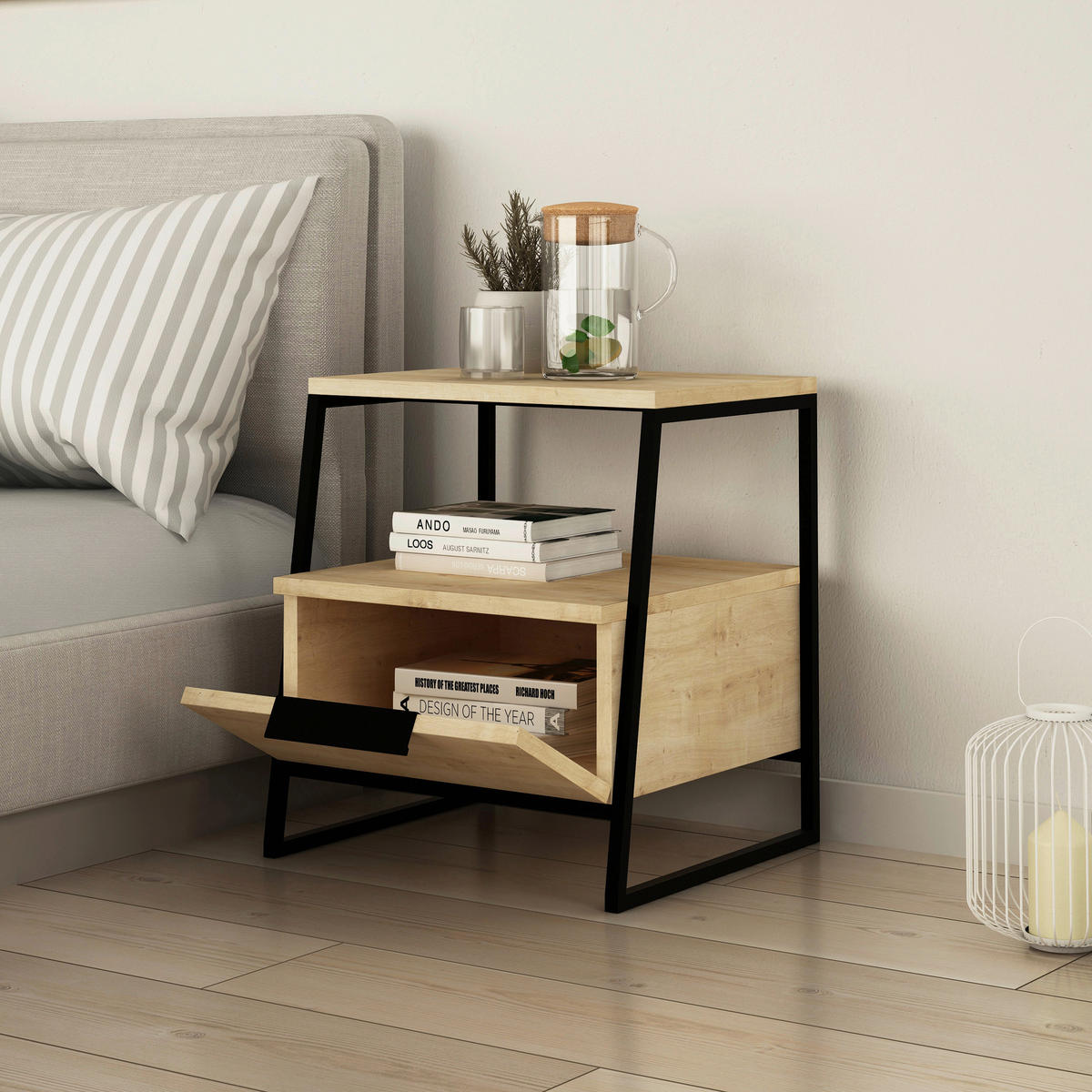 BEISTELLTISCH in Holzwerkstoff 45/40/50 cm  - Eichefarben, Design, Holzwerkstoff (45/40/50cm) - Livetastic
