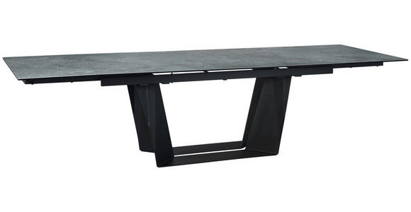 ESSTISCH in Metall, Glas, Keramik 200-300/100/76 cm  - Schwarz/Grau, Design, Glas/Keramik (200-300/100/76cm) - Emilio Belluti