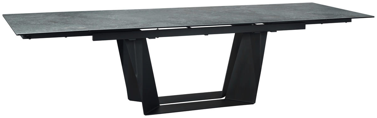 ESSTISCH in Metall, Glas, Keramik 200-300/100/76 cm  - Schwarz/Grau, Design, Glas/Keramik (200-300/100/76cm) - Emilio Belluti