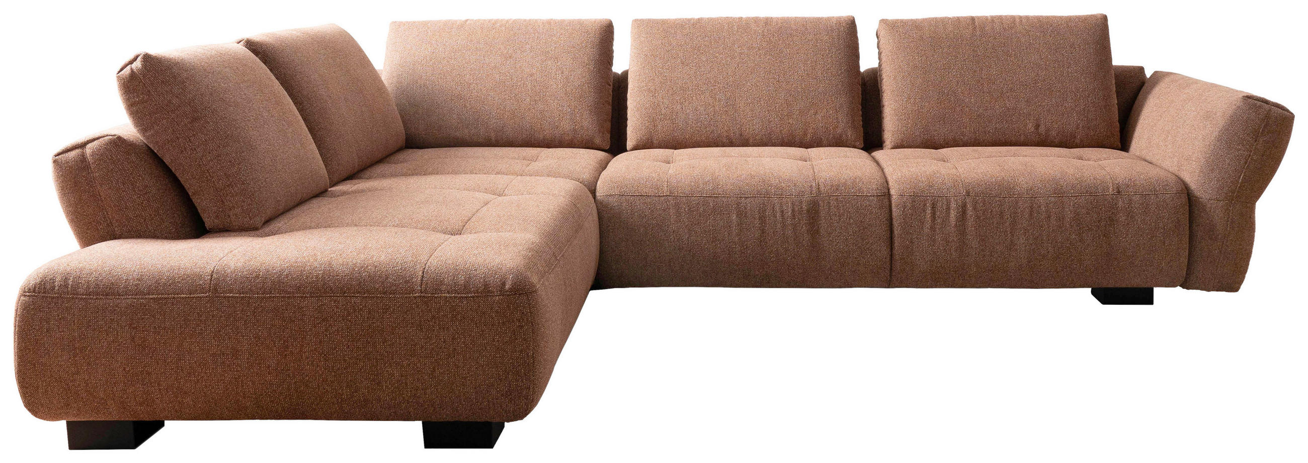 ECKSOFA  Chenille Kupferfarben  - Schwarz/Kupferfarben, Konventionell, Holz/Textil (234/324cm) - Belluti
