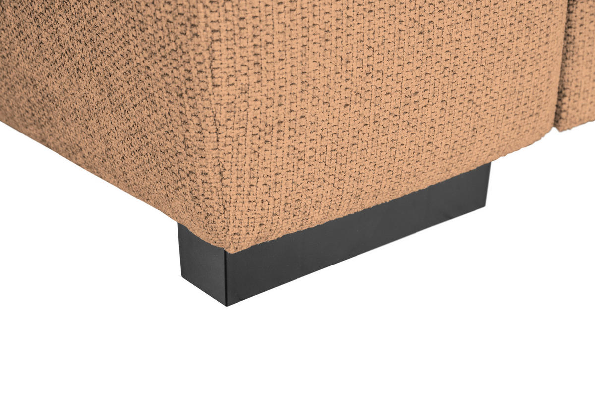 ECKSOFA Rostfarben Struktur  - Rostfarben/Schwarz, Design, Kunststoff/Textil (205/284cm) - Xora