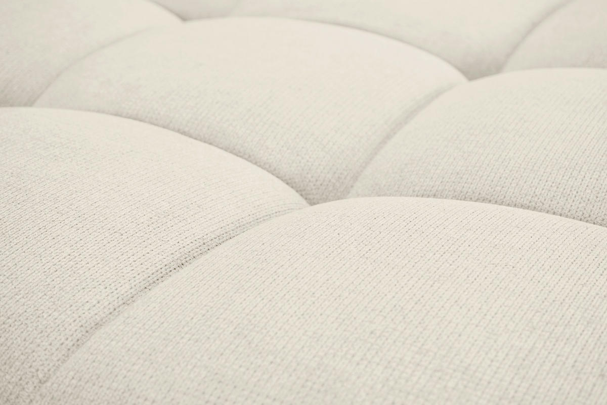 ECKSOFA in Flachgewebe, Mikrofaser Creme  - Chromfarben/Creme, Design, Kunststoff/Textil (312/198cm) - Livetastic