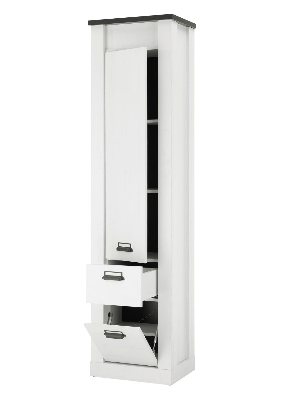 GARDEROBENSCHRANK  in 51/201/38 cm  - Anthrazit/Schwarz, Design, Holzwerkstoff/Metall (51/201/38cm) - Modante