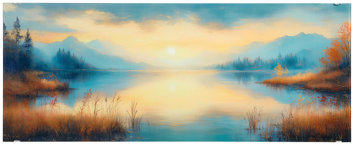 GLASBILD Landschaft & Natur  - Multicolor, Basics, Glas (50/125/1,40cm) - Euroart