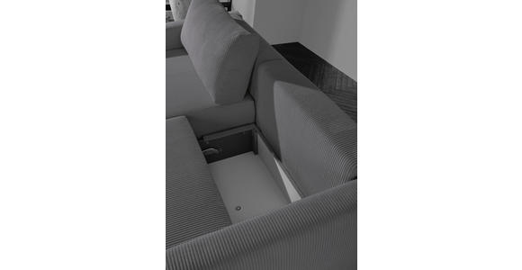 2,5-SITZER in Cord Dunkelgrau - Dunkelgrau/Schwarz, Design, Kunststoff/Textil (240/70/125cm) - Xora