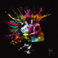 KUNSTDRUCK Abstraktes, Text 30/30 cm  - Gelb/Lila, Basics, Papier (30/30cm) - Monee