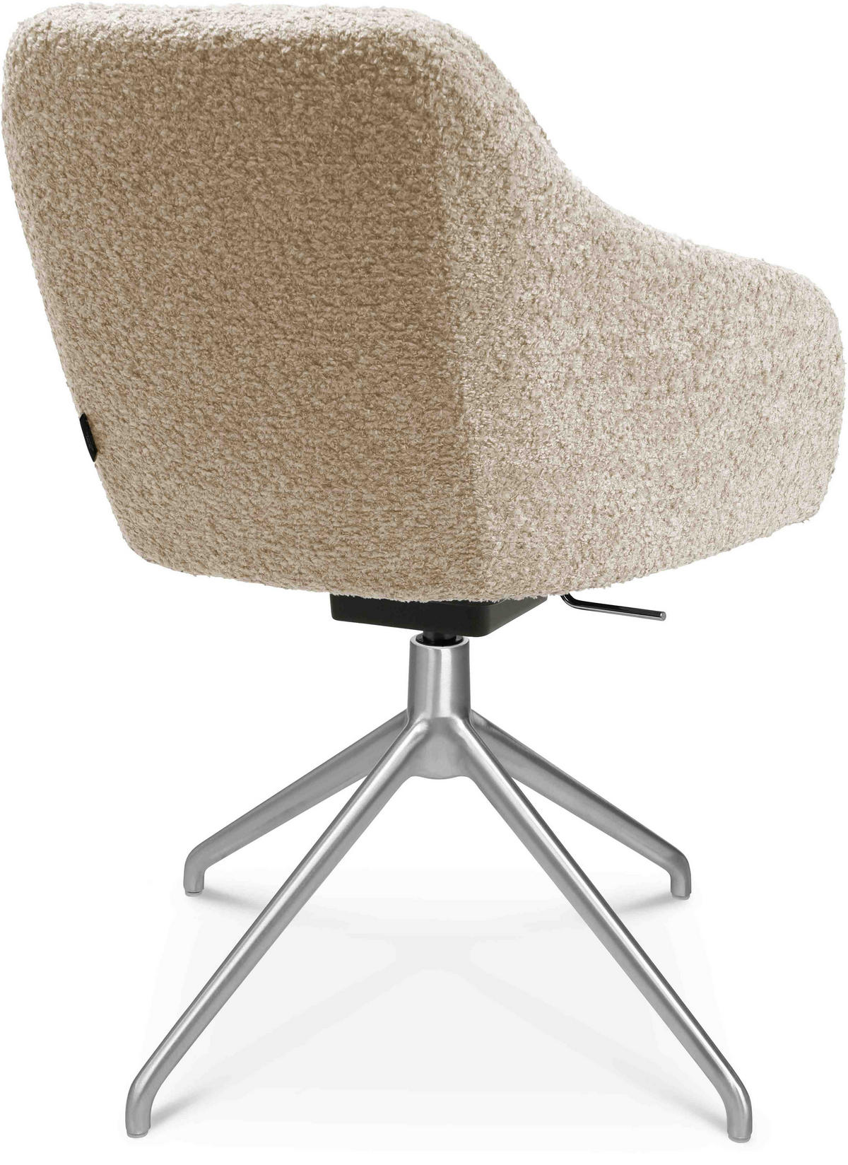 ARMLEHNSTUHL  in Aluminium Bouclé  - Creme/Alufarben, Design, Textil/Metall (58/81,5-84,5/60cm) - Johann Jakob